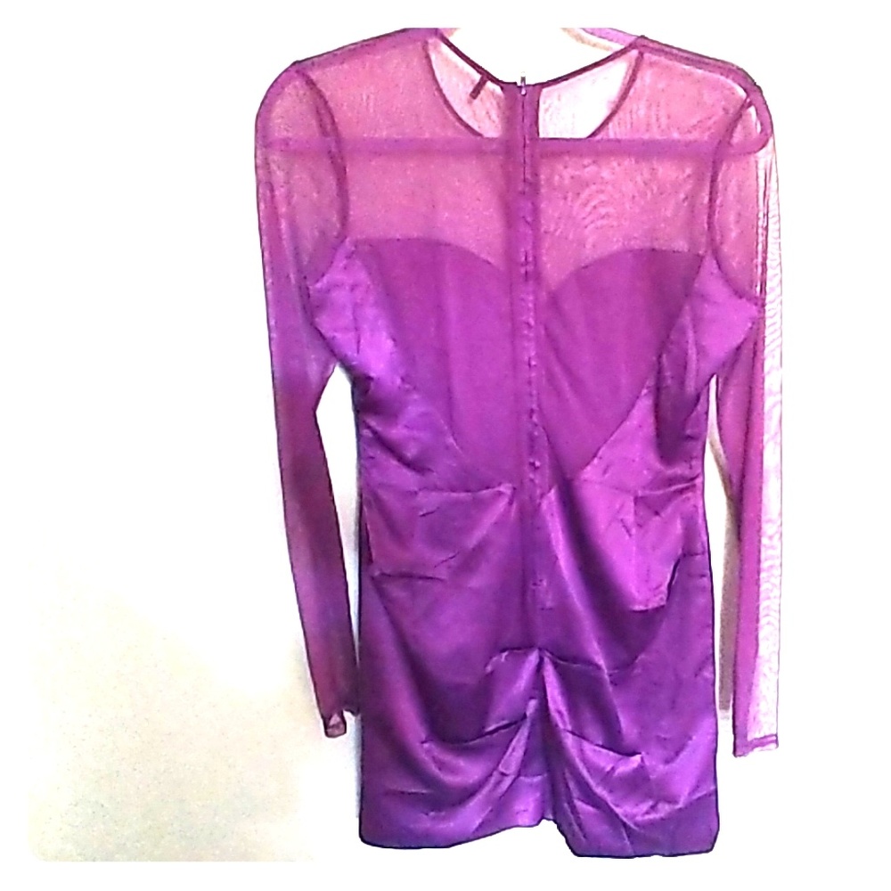 Purple dress with see thru sleeves